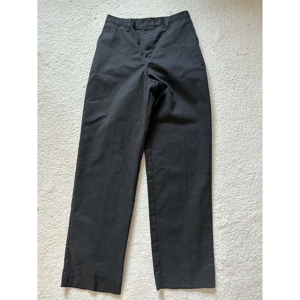 Dickies Boys Black Khaki Pants Size 14 Straight Fit Flat Front